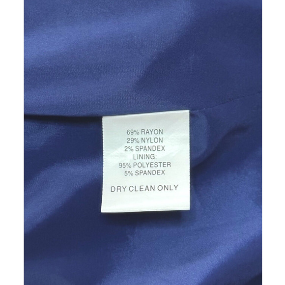 New $248 TRINA TURK Rosette Ruffle Blue Dress Pleated Sheath Career Wedding 10 - Picture 10 of 11